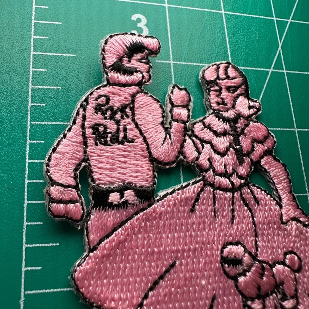 Rock and Roll Couple Patch Embroidered Iron On Patch Pink Poodle Skirt 50s Dance